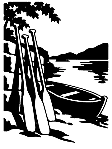 Oars Leaning by the Shore