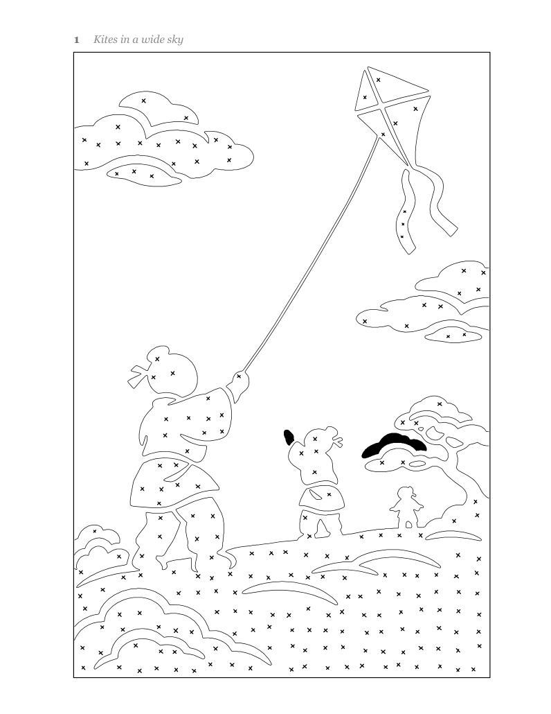 An actual coloring page from this book
