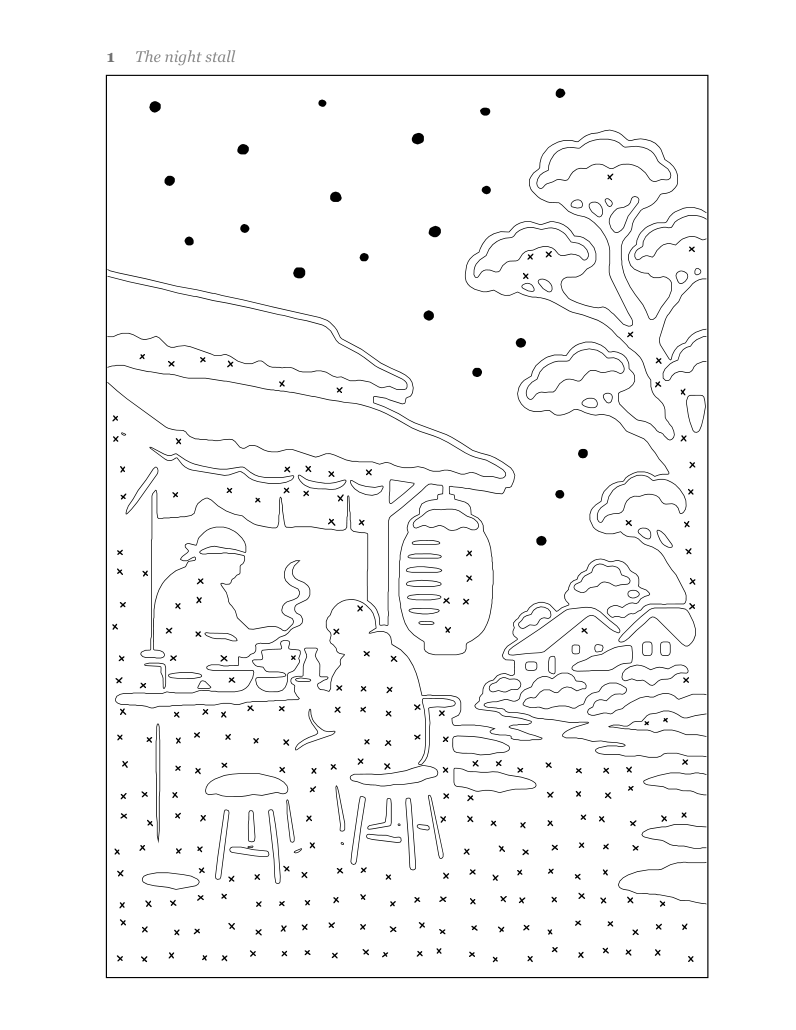 An actual coloring page from this book